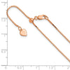 Sterling Silver Rose Gold-plated Adjustable 1.1mm Box Chain
