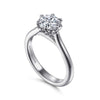 14K White Gold Round Diamond Engagement Ring