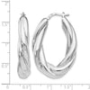 Sterling Silver RH-plated Polished Hoop Earrings