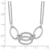 14K White Gold Polished Double Strand Link Necklace