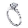 14K White Gold Round Diamond Engagement Ring