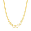 Triple Strand Adj. Diamond Cut Valentino Chain