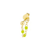3 Beads Green Enamel Front to Back Earrings