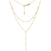 Double Stranded Bead Station Drop Necklace