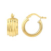 Plated Sterling Silver Ribbed Baby Hoop Earrings