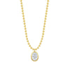 Smiling Rocks 1.00Ct E-F/SI1 Lab Grown Solitaire Diamond with Bead Ball Necklace