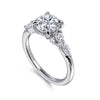 14K White Gold Round Five Stone Diamond Engagement Ring