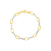 Two-Tone Textured Double Oval and X Bracelet