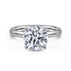 14K White Gold Round Solitaire Diamond Engagement Ring