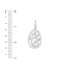 Plated Sterling Silver Teardrop Vine Dangle Earrings