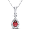 14K 0.10Ct Diamond Ruby Pendant