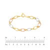 Tri-Colored Fancy Double Link Bracelet