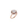 14K Rose 6.5 mm Round Engagement Ring Mounting