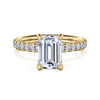 14K Yellow Gold Emerald Cut Diamond Engagement Ring