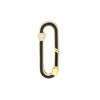 1/20tcw Diamond Black Enamel Oblong Push Lock