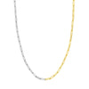 Two Tone Hollow 50/50 Paper Clip Necklace