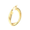 20mm Round Waved Polished Hoops