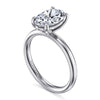 14K White Gold Oval Solitaire Diamond Engagement Ring
