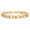 10K Polished and Textured Link Bracelet