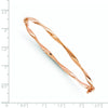 14K Rose Gold Polished Twisted Hinged Bangle
