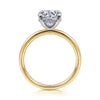 14K White &amp; Yellow Gold Round Solitaire Engagement Ring