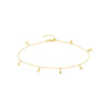 Fluted Star Dangle Adjustable Anklet
