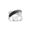Sterling Silver Black/White 'X' Ring