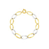 Two-Tone Flat Open Oval Link Bracelet