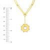1/5tcw Dia Disk Medallion in Paper Clip Lariat Necklace