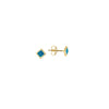 Turquoise Enamel Rhombus Stud Earrings