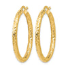 14K ForeverLite Polished and Textured Hoop Earrings