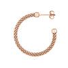 Plated Sterling Silver Beaded Hoop Earrings