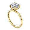 14K Yellow Gold Round Solitaire Diamond Engagement Ring