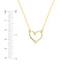 Open Heart with Diamond Adjustable Necklace