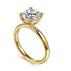14K Yellow Gold Round Solitaire Diamond Engagement Ring