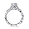 14K White Gold Split Shank Round Diamond Engagement Ring