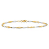 14K Two-tone Polished Fancy 9 inch Plus 1 inch Extender - Total 10 inch Anklet