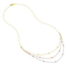 Tri-Color Bib Necklace with Diamond-Cut Beads