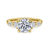 14K Yellow Gold Round Five Stone Diamond Engagement Ring