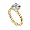 14K Yellow Gold Round Diamond Engagement Ring