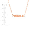 Block Nameplate Paper Clip Necklace