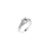 14K White 6.5 mm Round Engagement Ring Mounting