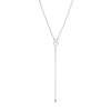 Sterling Silver Evil Eye with CZ Drop Lariat Necklace