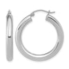 10K White Gold Polished Lightweight Hoop Earrings