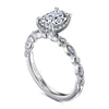 14K White Gold Oval Diamond Engagement Ring