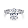 14K White Gold Hidden Halo Oval Diamond Engagement Ring