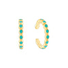 Full Turquoise Enamel Bezel Earring Cuffs