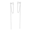 Front to Back Staple Bar Drop Chain Earrings