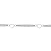 Sterling Silver Open Hearts on Chain Trio Adjustable Anklet