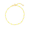 Neon Yellow Enamel Bead Piatto Chain